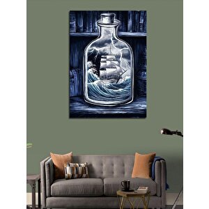 Kanvas Tablo Şişe İçerisinde Gemi 70x100 cm