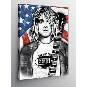 Kanvas Tablo Kurt Cobain Nirvana 100x140 cm
