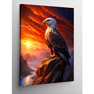 Kanvas Tablo Kartal Ve Gün Doğumu 50x70 cm