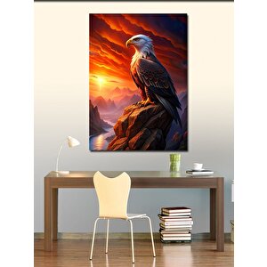 Kanvas Tablo Kartal Ve Gün Doğumu 50x70 cm