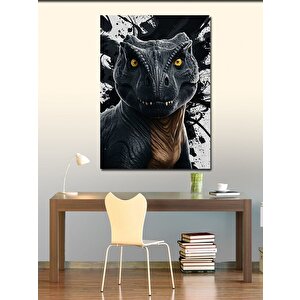 Kanvas Tablo Siyah Dinazor T-rex 70x100 cm