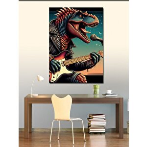 Kanvas Tablo Gitar Çalan Dinazor 70x100 cm