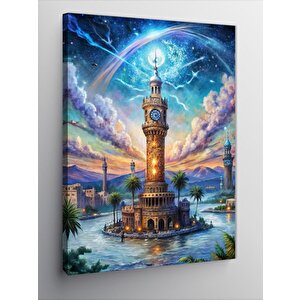 Kanvas Tablo Soyut İzmir Saat Kulesi 100x140 cm