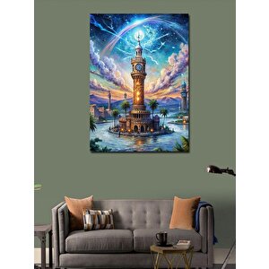 Kanvas Tablo Soyut İzmir Saat Kulesi 100x140 cm