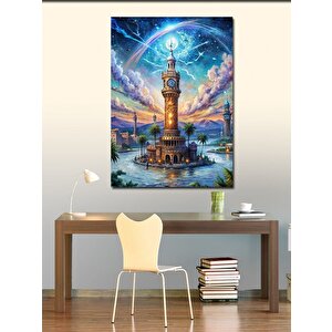 Kanvas Tablo Soyut İzmir Saat Kulesi 100x140 cm