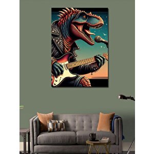 Kanvas Tablo Gitar Çalan Dinazor 50x70 cm
