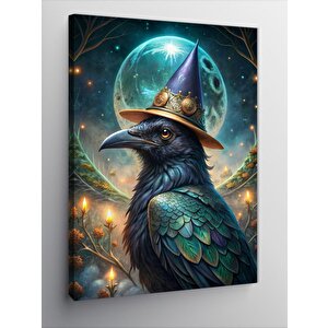 Kanvas Tablo Büyücü Mistik Karga 70x100 cm