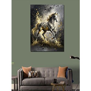 Kanvas Tablo Altın At 70x100 cm