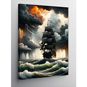Kanvas Tablo Kara İnci Korsan Gemisi 70x100 cm