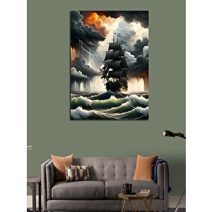 Kanvas Tablo Kara İnci Korsan Gemisi 70x100 cm