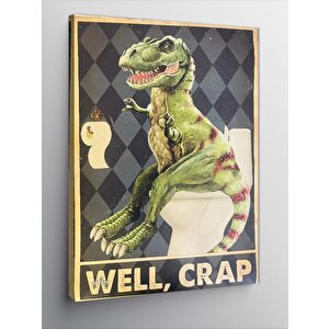 Kanvas Tablo Dinozor T-rex Tuvalette 50x70 cm