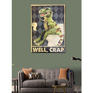 Kanvas Tablo Dinozor T-rex Tuvalette 50x70 cm