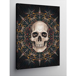 Kanvas Tablo Kuru Kafa Ve Tribal Desen 70x100 cm