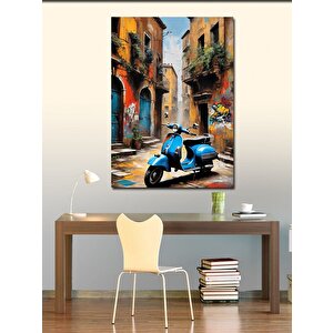 Kanvas Tablo Retro Scooter Motor 70x100 cm