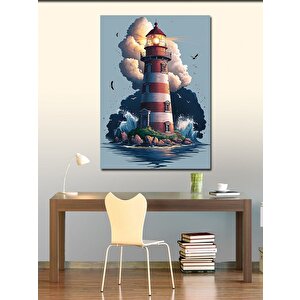 Kanvas Tablo Soyut Deniz Feneri 100x140 cm