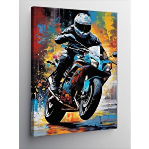 Kanvas Tablo Yarış Motoru 100x140 cm