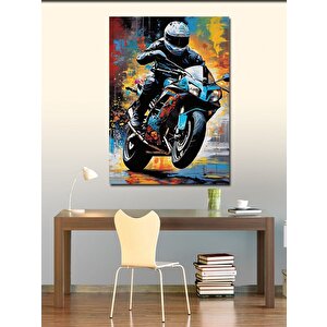 Kanvas Tablo Yarış Motoru 100x140 cm