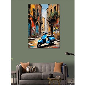 Kanvas Tablo Retro Scooter Motor 100x140 cm