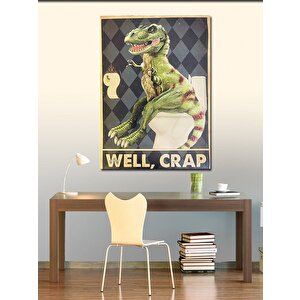 Kanvas Tablo Dinozor T-rex Tuvalette 70x100 cm