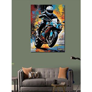 Kanvas Tablo Yarış Motoru 70x100 cm