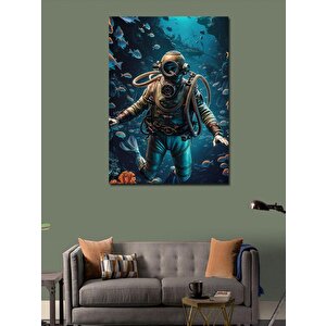 Kanvas Tablo Dalgıç Ve Batık Gemi 70x100 cm