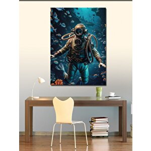 Kanvas Tablo Dalgıç Ve Batık Gemi 70x100 cm