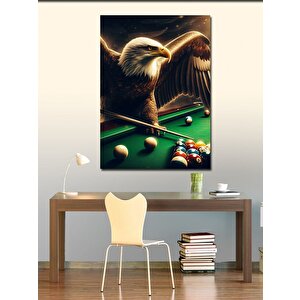 Kanvas Tablo Bilardo Oynayan Kartal