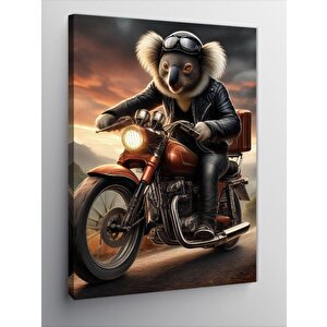 Kanvas Tablo Motorcu Koala 70x100 cm