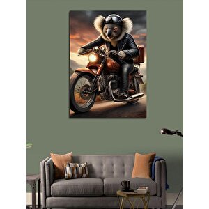 Kanvas Tablo Motorcu Koala 70x100 cm