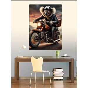 Kanvas Tablo Motorcu Koala 70x100 cm
