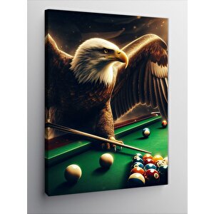 Kanvas Tablo Bilardo Oynayan Kartal 100x140 cm