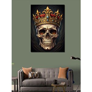 Kanvas Tablo Kral Tacı Takan Kurukafa 70x100 cm