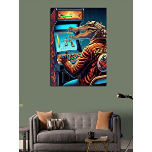 Kanvas Tablo Atari Oynayan Timsah 100x140 cm