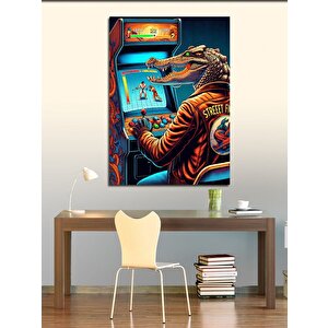 Kanvas Tablo Atari Oynayan Timsah 100x140 cm