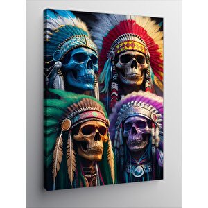 Kanvas Tablo Kızılderili Kuru Kafalar 50x70 cm
