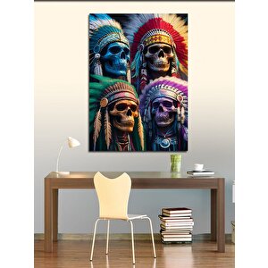 Kanvas Tablo Kızılderili Kuru Kafalar 50x70 cm