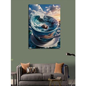 Kanvas Tablo Fincanın İçindeki Gemi 70x100 cm