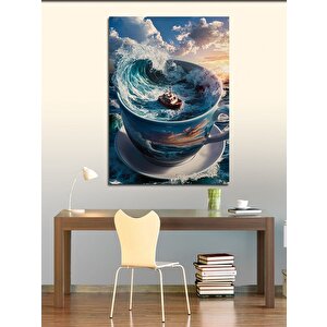 Kanvas Tablo Fincanın İçindeki Gemi 70x100 cm