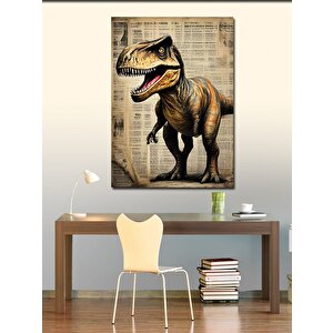 Kanvas Tablo Gazete Fon Dinazor 100x140 cm