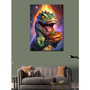 Kanvas Tablo Hamburger Yem Dinozor 70x100 cm