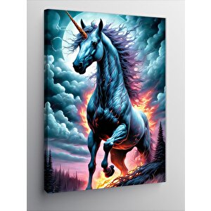 Kanvas Tablo Unicorn Boynuzlu At 70x100 cm
