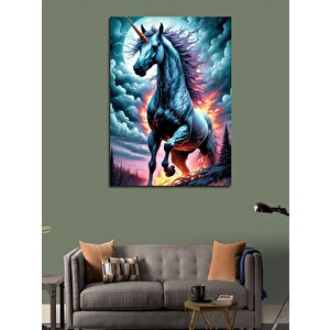 Kanvas Tablo Unicorn Boynuzlu At 70x100 cm