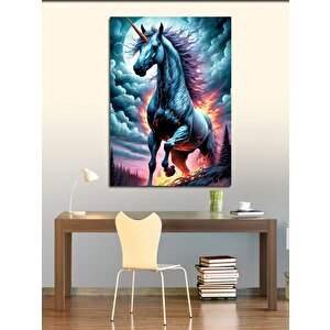Kanvas Tablo Unicorn Boynuzlu At 70x100 cm