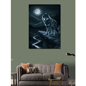 Kanvas Tablo Dolunay Ve Kurt 50x70 cm