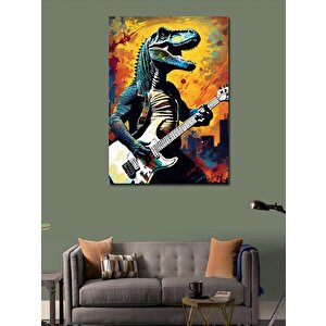 Kanvas Tablo Gitar Çalan Dinazor 70x100 cm