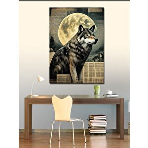 Kanvas Tablo Dolunay Ve Kurt 70x100 cm
