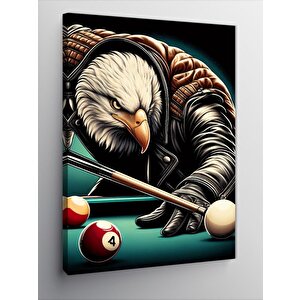 Kanvas Tablo Bilardo Oynayan Beyaz Kartal 50x70 cm