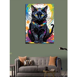 Kanvas Tablo Mistik Kara Kedi 50x70 cm