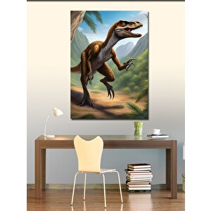 Kanvas Tablo Dinozor T-rex Av Peşinde 100x140 cm