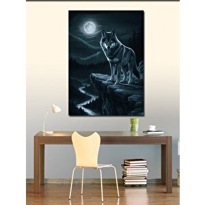 Kanvas Tablo Dolunay Ve Kurt 70x100 cm